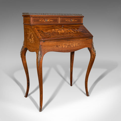 Antique Bureau De Dame, French, Walnut, Compact, Writing Desk, Victorian, C.1880