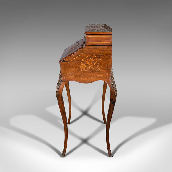 Antique Bureau De Dame, French, Walnut, Compact, Writing Desk, Victorian, C.1880