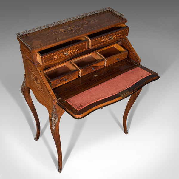Antique Bureau De Dame, French, Walnut, Compact, Writing Desk, Victorian, C.1880