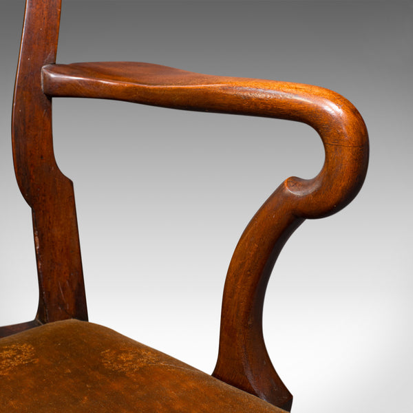 Antique Marquetry Elbow Chair, Dutch, Beech, Fruitwood, Carver, Georgian, C.1800