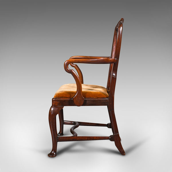 Antique Marquetry Elbow Chair, Dutch, Beech, Fruitwood, Carver, Georgian, C.1800