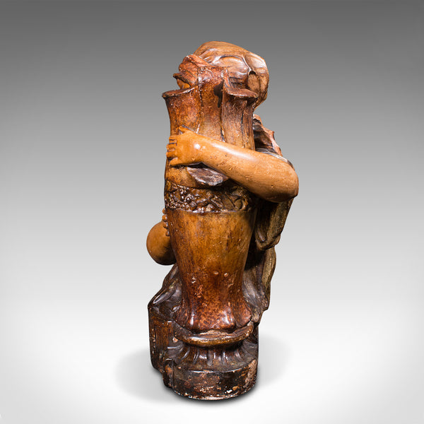 Antique Female Portrait Bust, French, Decorative Figure, Candle Holder, C.1900