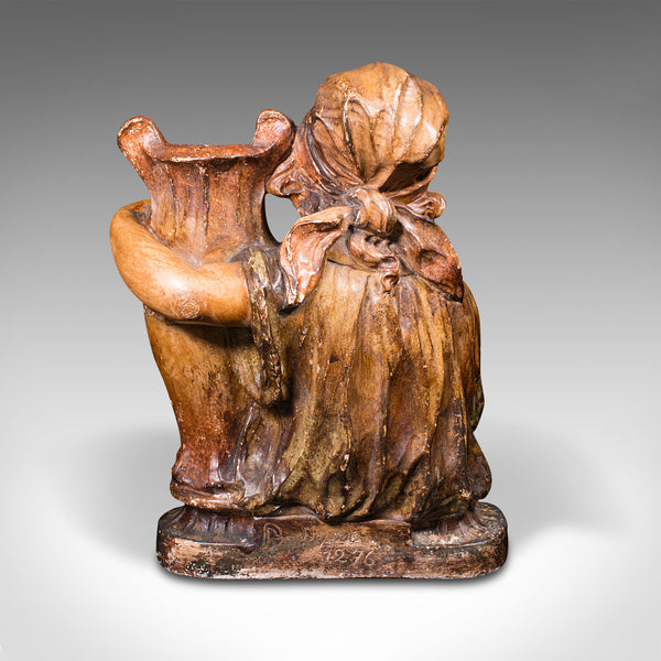 Antique Female Portrait Bust, French, Decorative Figure, Candle Holder, C.1900