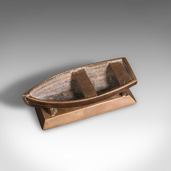 Small Vintage Boat, Continental, Bronze, Desk, Ornament, Decorative, Coin Tray