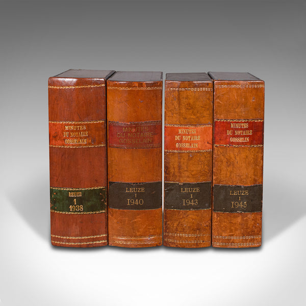 Set Of 4, Vintage Book Boxes, English, Leatherbound, Secret, Keepsake, Folio