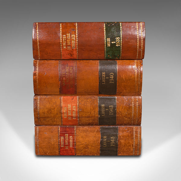 Set Of 4, Vintage Book Boxes, English, Leatherbound, Secret, Keepsake, Folio