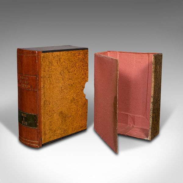 Set Of 4, Vintage Book Boxes, English, Leatherbound, Secret, Keepsake, Folio