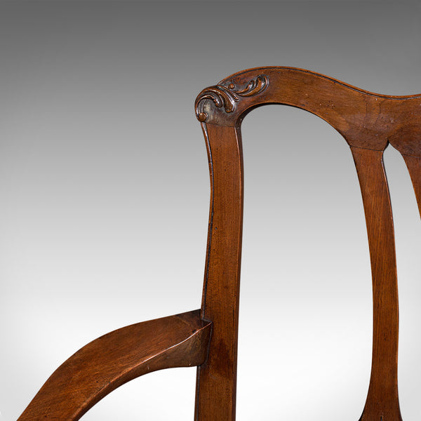 Antique Elbow Chair, English, Carver, After Chippendale, Georgian, Circa 1800