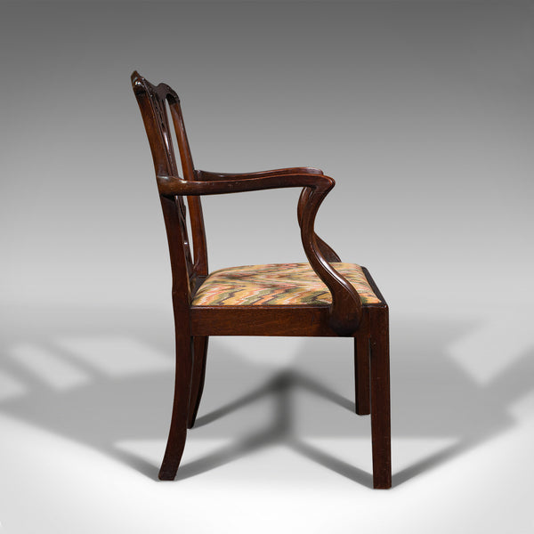 Antique Elbow Chair, English, Carver, After Chippendale, Georgian, Circa 1800