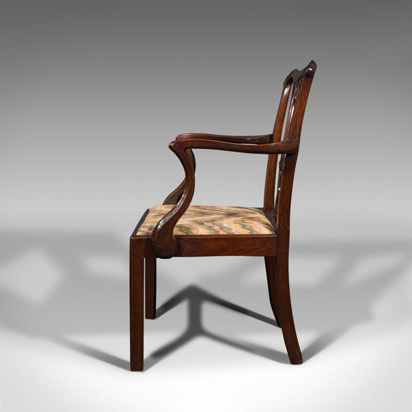 Antique Elbow Chair, English, Carver, After Chippendale, Georgian, Circa 1800