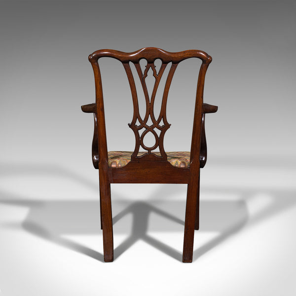 Antique Elbow Chair, English, Carver, After Chippendale, Georgian, Circa 1800