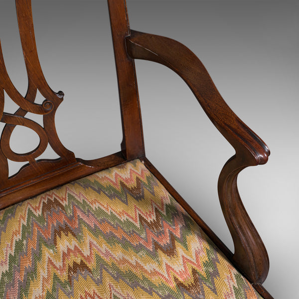 Antique Elbow Chair, English, Carver, After Chippendale, Georgian, Circa 1800