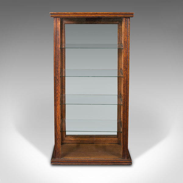 Antique Cigar Display Cabinet, English, Oak, Retail, Shop, Countertop, Edwardian
