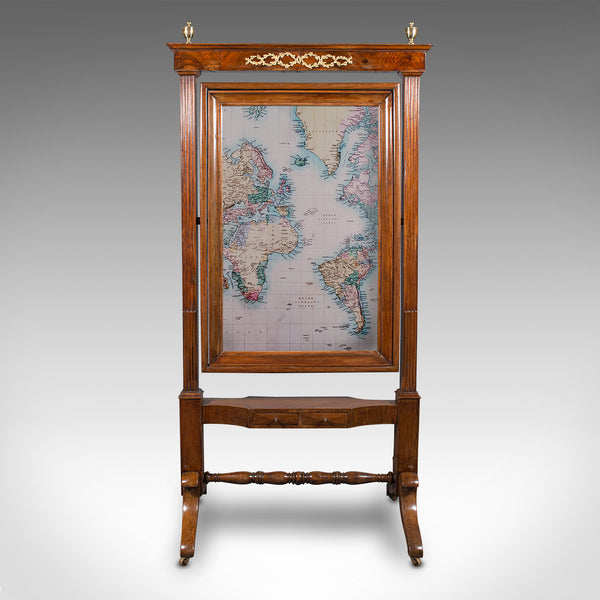 Antique Shop's Dressing Mirror, English, Walnut, Cheval, Retail, Regency, C.1820