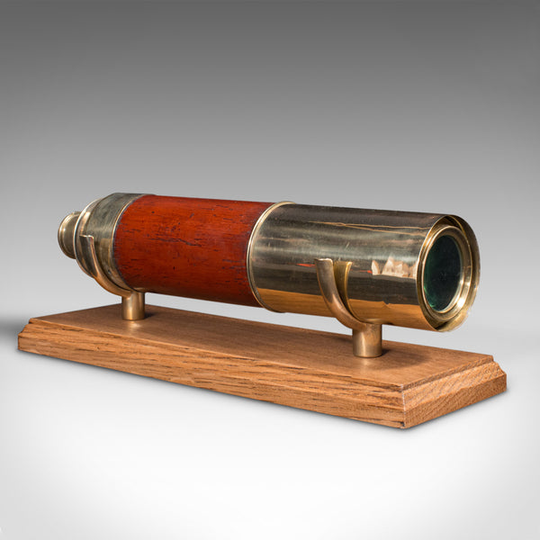 Antique 3 Draw Telescope, English, Brass, Day Or Night, Terrestrial, Victorian