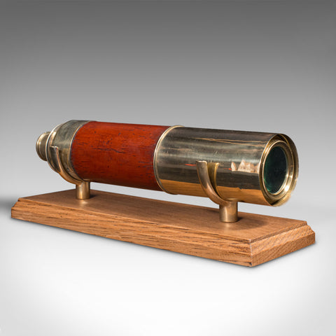 Antique 3 Draw Telescope, English, Brass, Day Or Night, Terrestrial, Victorian