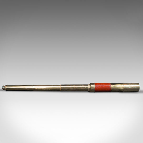 Antique 3 Draw Telescope, English, Brass, Day Or Night, Terrestrial, Victorian
