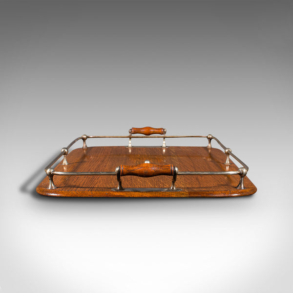 Antique Afternoon Tea Tray, English, Oak, Serving Platter, Edwardian, Circa 1910