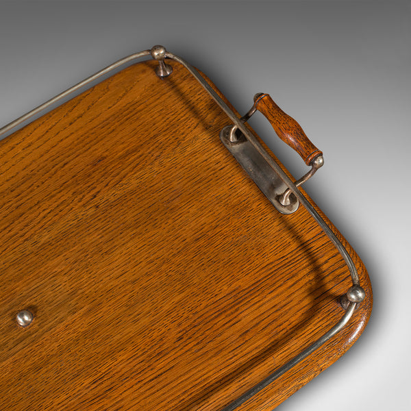 Antique Afternoon Tea Tray, English, Oak, Serving Platter, Edwardian, Circa 1910