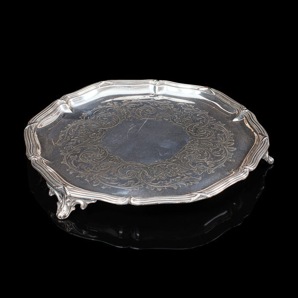 Antique Decorative Saucer, Silver Plate, Dish, Thomas Bradbury, Victorian, 1890