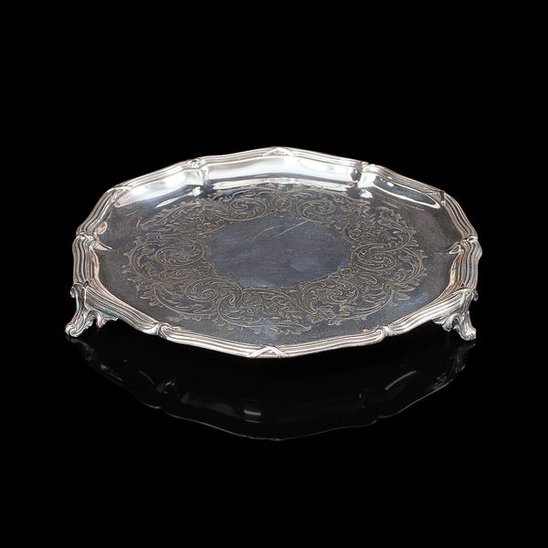 Antique Decorative Saucer, Silver Plate, Dish, Thomas Bradbury, Victorian, 1890