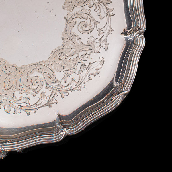 Antique Decorative Saucer, Silver Plate, Dish, Thomas Bradbury, Victorian, 1890
