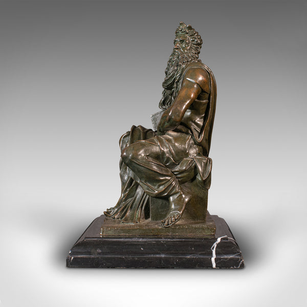 Vintage Decorative Figure of Moses, English, Bronze, Statue, After Michelangelo