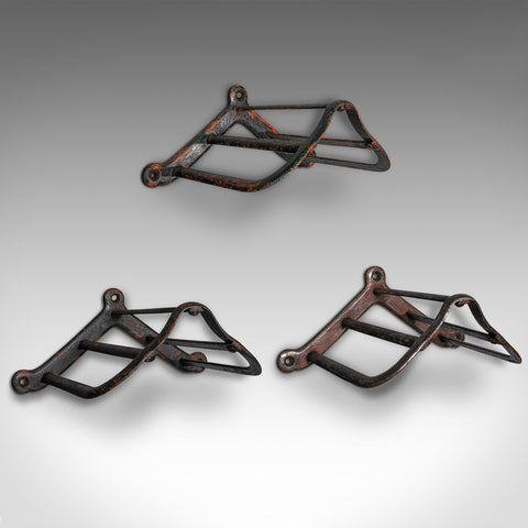 Set Of 3 Antique Tack Hanging Racks, English, Equestrian, Wall Mount, Victorian