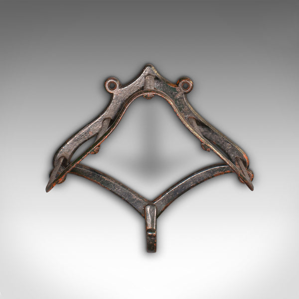 Trio Of Antique Equestrian Tack Racks, English, Wall Mount, Saddle, Victorian