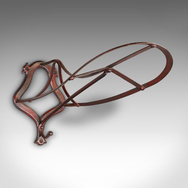 Set Of 3 Antique Saddle Racks, English, Iron, Wall Mount, Equestrian, Victorian