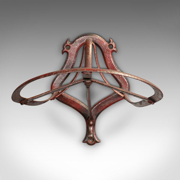 Set Of 3 Antique Saddle Racks, English, Iron, Wall Mount, Equestrian, Victorian