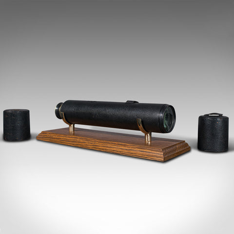Antique Lord Bury 4 Draw Telescope, English, Leather, Steward, Victorian, C.1870