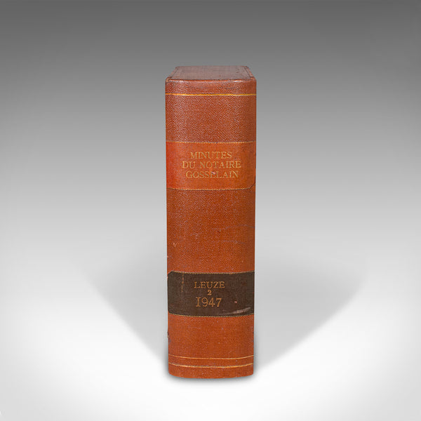 Vintage Faux Book Box, English, Leather Bound Folio, Sleeve, Secret Safe, C.1950