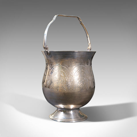 Antique Potpourri Jug, English, Silver Plate, Decorative Pot, Bucket, Edwardian