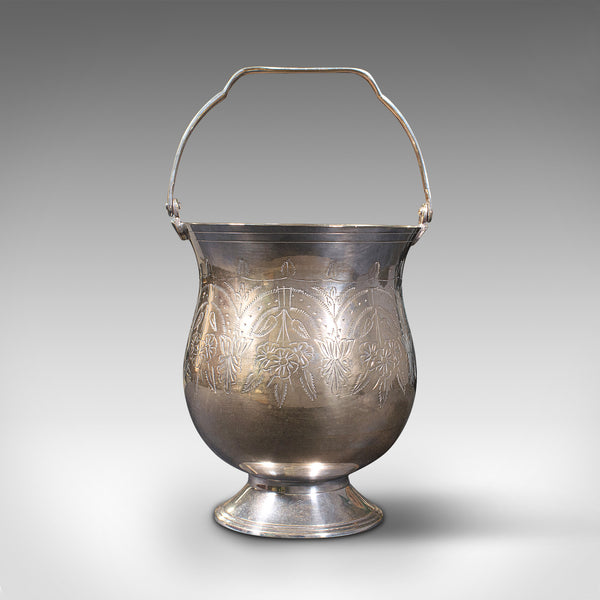 Antique Potpourri Jug, English, Silver Plate, Decorative Pot, Bucket, Edwardian