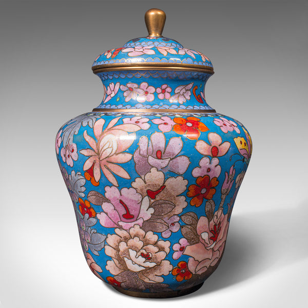 Pair Of Antique Cloisonne Spice Jars, English Ceramic, Decorative Pot, Victorian