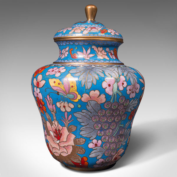 Pair Of Antique Cloisonne Spice Jars, English Ceramic, Decorative Pot, Victorian