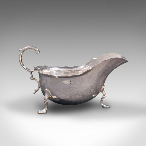 Pair, Antique Sauce Boats, British, Silver, Condiment Dish, Hallmarks, Edwardian