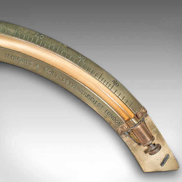 Antique Ship's Clinometer, English, Brass, Maritime Instrument, H Hughes, C.1900