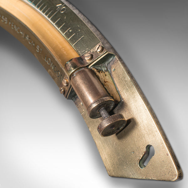 Antique Ship's Clinometer, English, Brass, Maritime Instrument, H Hughes, C.1900