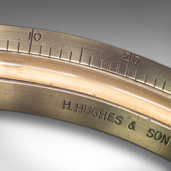 Antique Ship's Clinometer, English, Brass, Maritime Instrument, H Hughes, C.1900