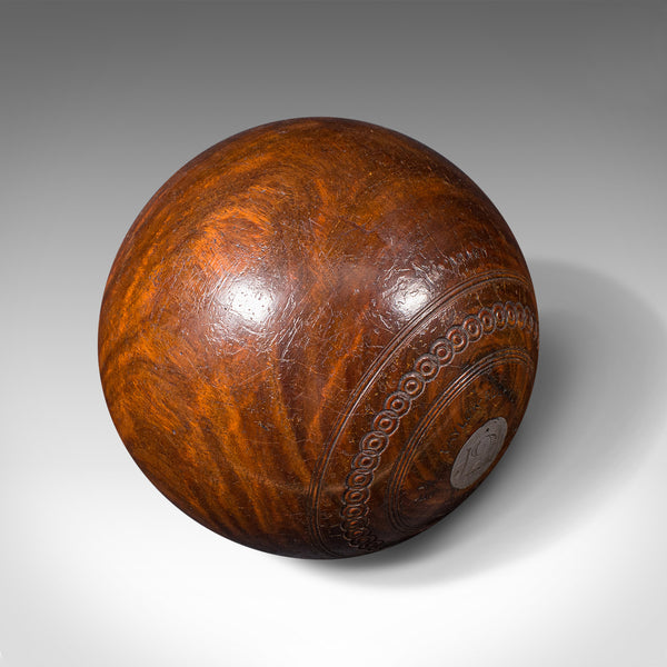 Pair Of Antique Bowling Woods, English Lawn Bowls Ball, Taylor Rolph, Dated 1922