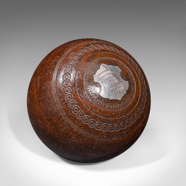 Pair Of Antique Bowling Woods, English Lawn Bowls Ball, Taylor Rolph, Dated 1922