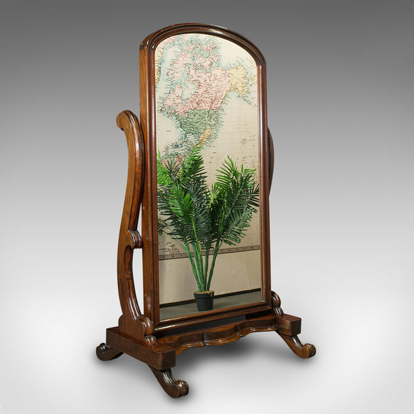 Large Vintage Cheval Mirror, English, Dressing, Bedroom, Victorian Revival, 1980