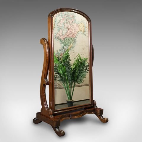 Large Vintage Cheval Mirror, English, Dressing, Bedroom, Victorian Revival, 1980
