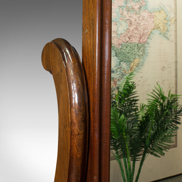 Large Vintage Cheval Mirror, English, Dressing, Bedroom, Victorian Revival, 1980