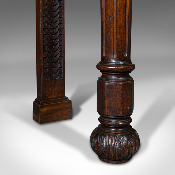 Antique Side Table, Scottish, Oak Console, Desk, Gothic Taste, Victorian, C.1880