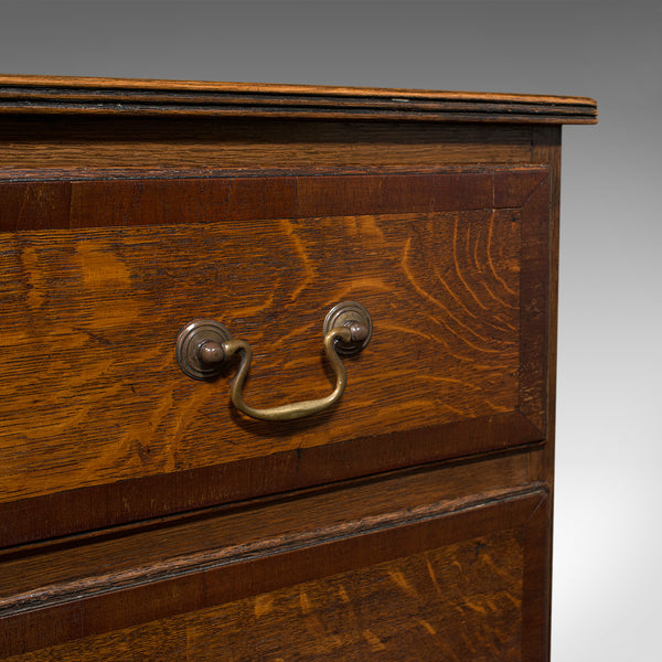 Antique Compact Chest Of Drawers, English, Oak, Bedside Cabinet, Georgian, 1800