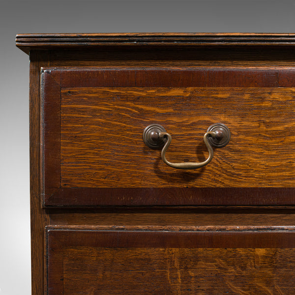 Antique Compact Chest Of Drawers, English, Oak, Bedside Cabinet, Georgian, 1800