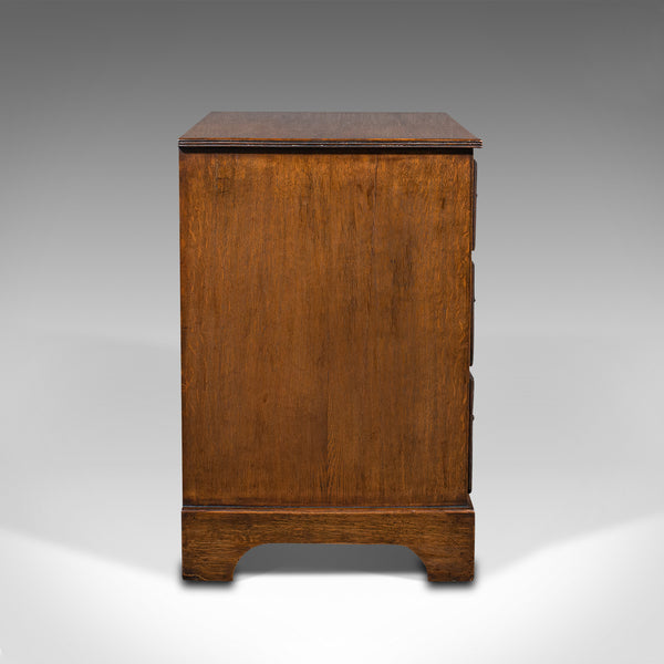 Antique Compact Chest Of Drawers, English, Oak, Bedside Cabinet, Georgian, 1800